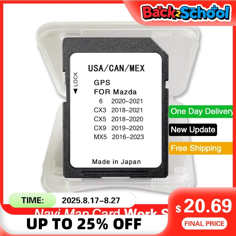 

Sat Nav Maps 8GB USA CAN MEX Maps SD Card 2023 for Mazda 6 CX-3 CX-5 CX-9 MX-5 Car Navigation Connect GPS System Accessories