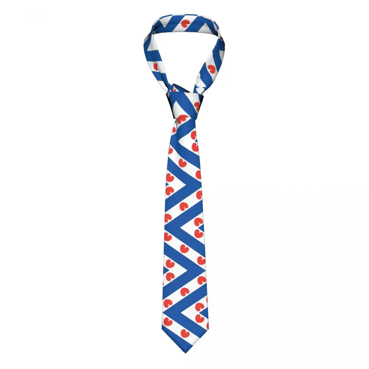 Friesland Flag cravatta Unisex poliestere 8 cm paesi bassi Dutch Holland cravatte per uomo accessori classici cravatta matrimonio