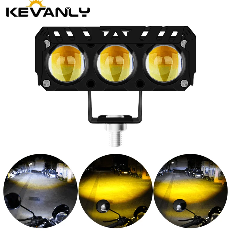 1/2pcs Work Light 20W Dual Color Hi/Low Beam Spotlight for Car Motor Trucks RV SUV UTV 12V Mini Lens Headlight Driving Light