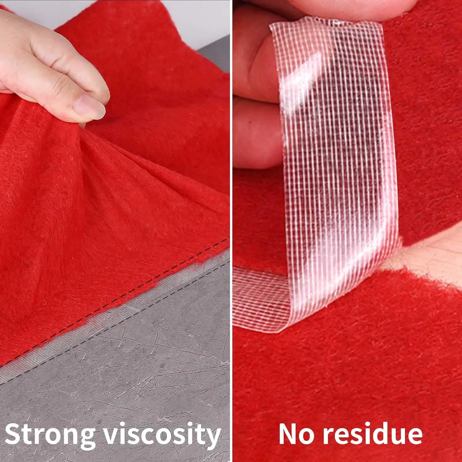 Double-sided Cloth Tape, Strong High Viscosity Non-trace Fixed Double-sided Carpet Tape Transparent Mesh Double-sided Tape