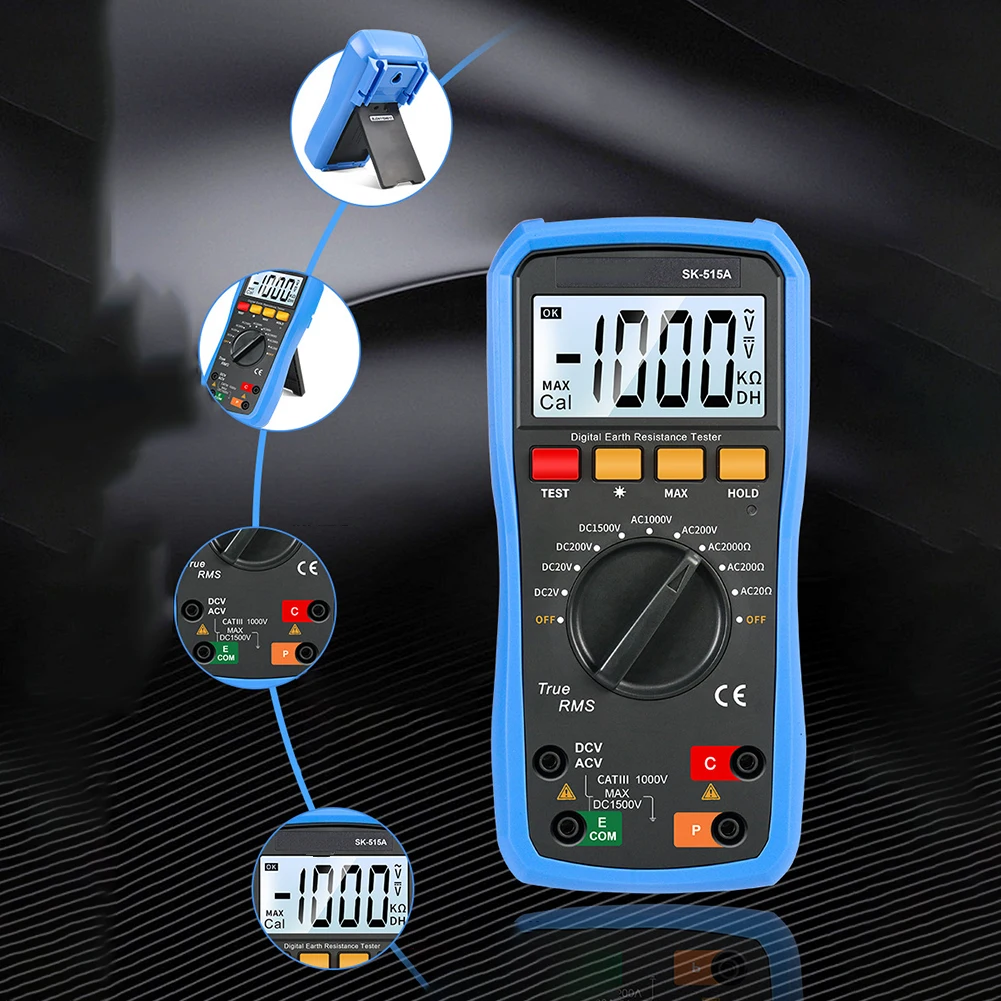 

Insulation and Ground Resistance Tester with Digital Multimeter 2in1 Handheld Tool for Electrical Troubleshooting