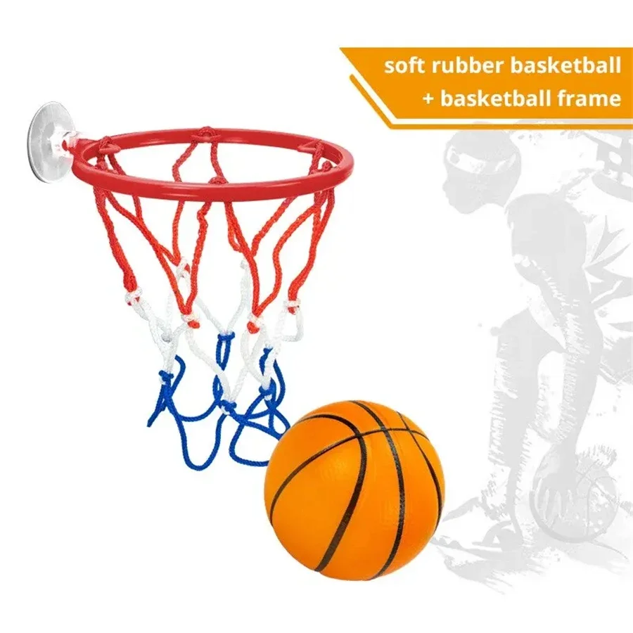 Mini Indoor Silent Basketball Sports Bouncy Balls High Density Foam Material Children Ball Training Complimentary Portable Net