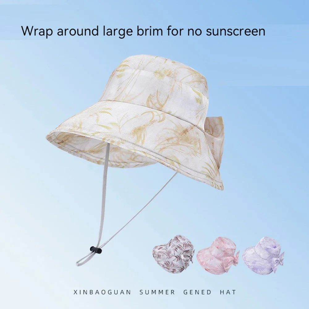 

Summer large overhang visor children outdoor travel face sunscreen fisherman hat Korean fashion face small sun hat