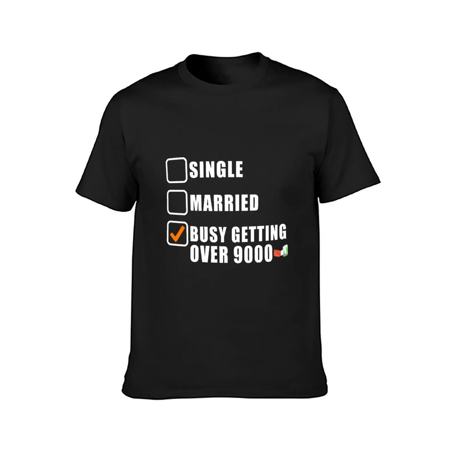 SINGLE MARRIED OVER 9000 T-Shirt customs vintage new edition Men's clothing