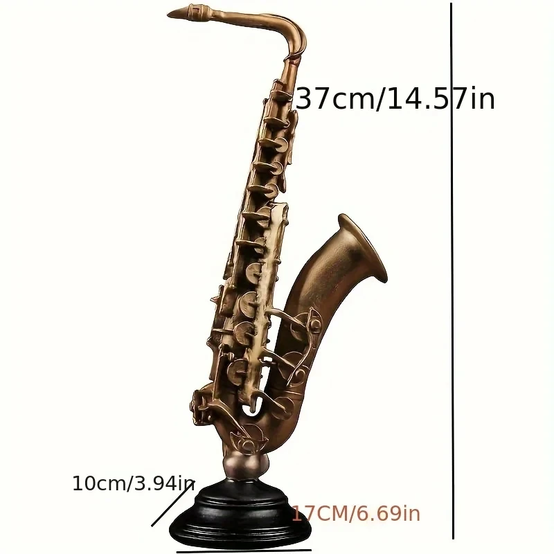 Copper Miniature Saxophone Miniature Replica Dollhouse Model Saxophone Home Ornament Vintage Violin Instrument Sax Model