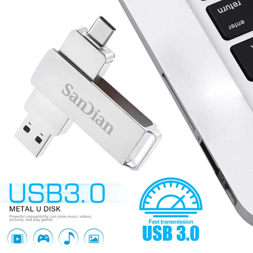 USB 메탈 플래시 드라이브 메모리, 방수 USB 스틱, 고속 플래시 메모리, OTG 펜 드라이브, 태블릿용, 2TB, 1TB, 512GB, 256GB, 128GB