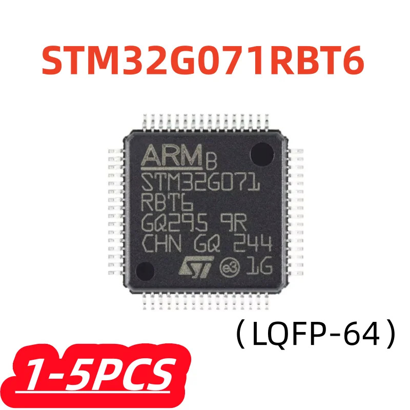 1-5Pcs/lot  STM32G071RBT6 STM32G071 STM32G071RB STM32 STM32G 071RBT6 LQFP-64 ARM Cortex-M0+ 32-bit Microcontroller MCU Chip IC