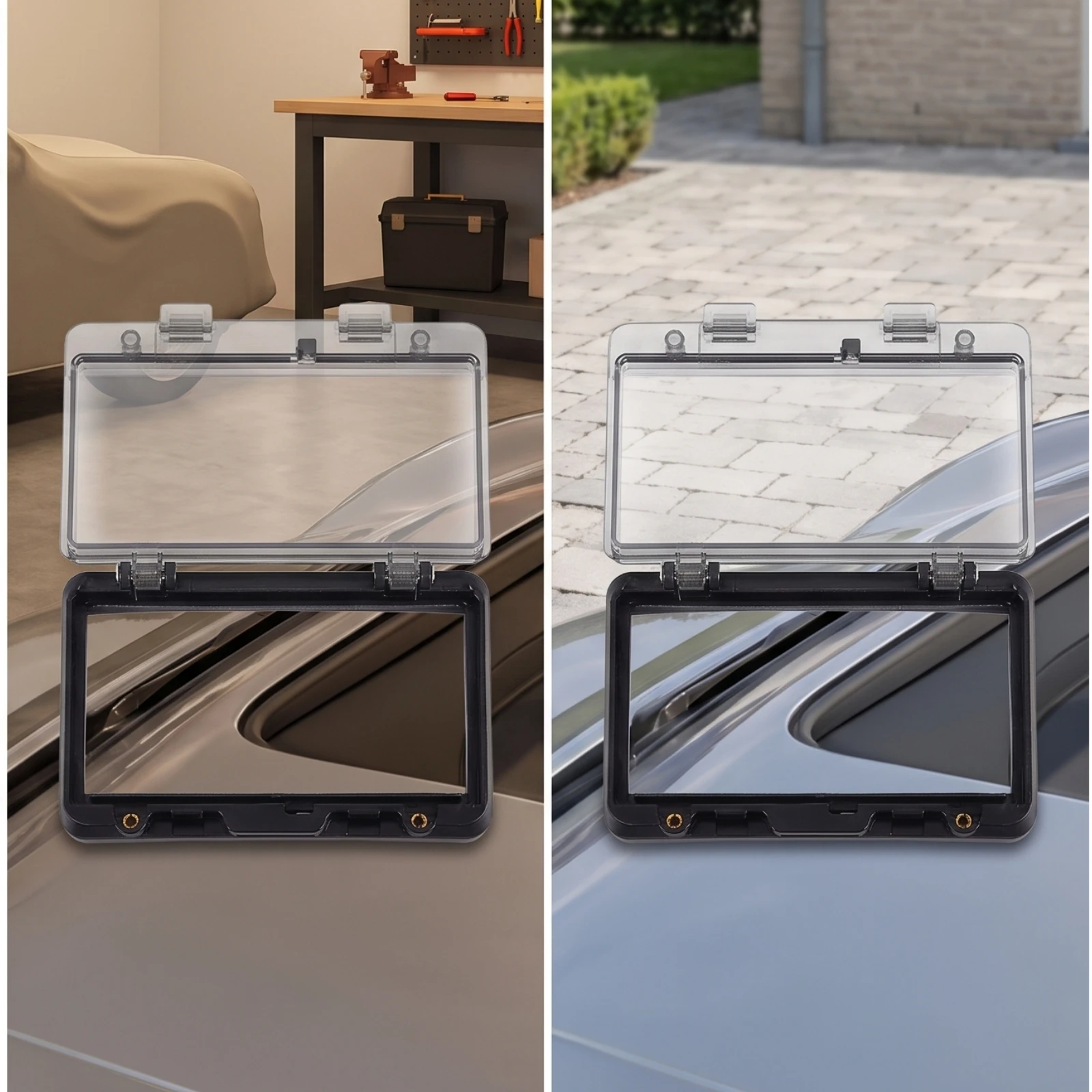 Vent Protection Cover with Hinged Lid Rigid Long-Lasting Year-Round for Car Owners, Rear Air Conditioning Outlet