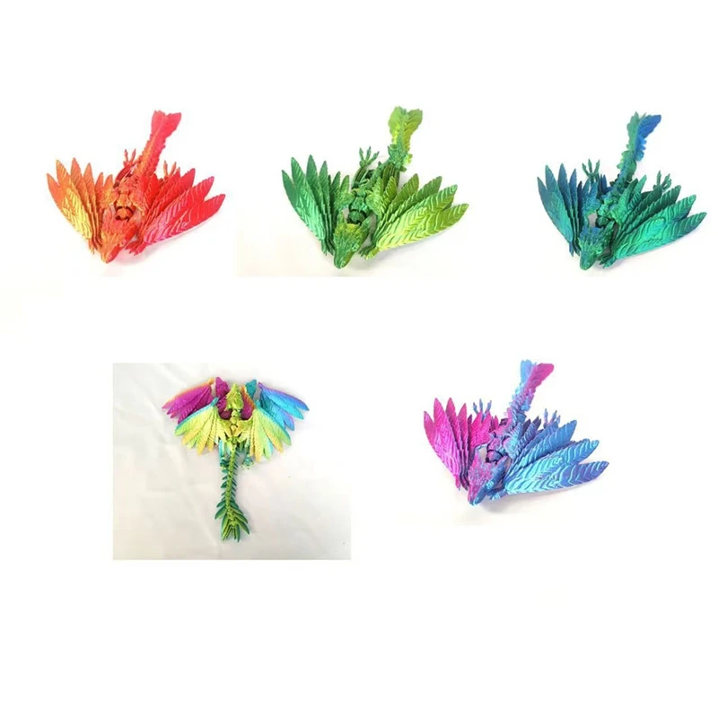 Dynamic 3D Printed Dragon Crystal Dragon Fidget Toys For Adults 3D Printed Articulated Dragon