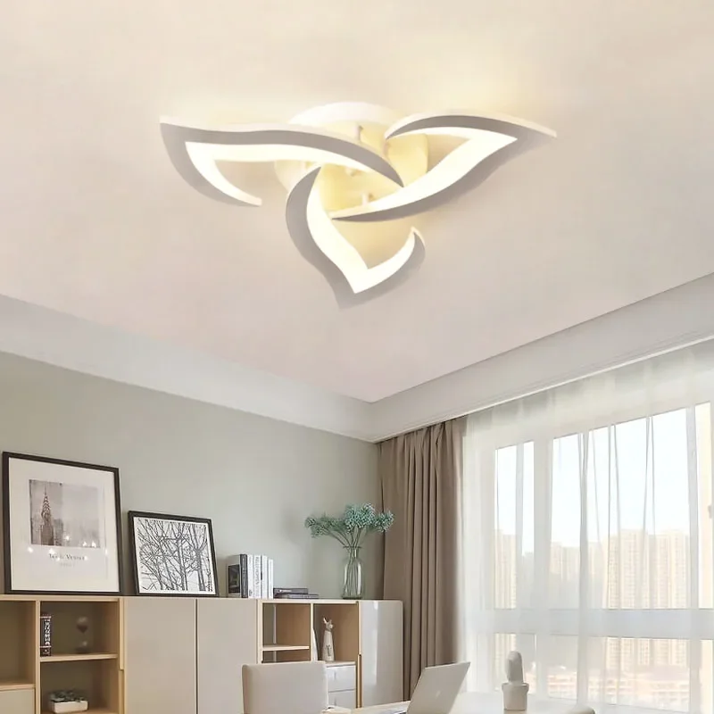 Lampy sufitowe LED 3/5 Kąt Gwiazda Oświetlenie wewnętrzne Sypialnia Salon Gabinet Przedpokój Balkon Wystrój domu Czarna biała lampa Lustre