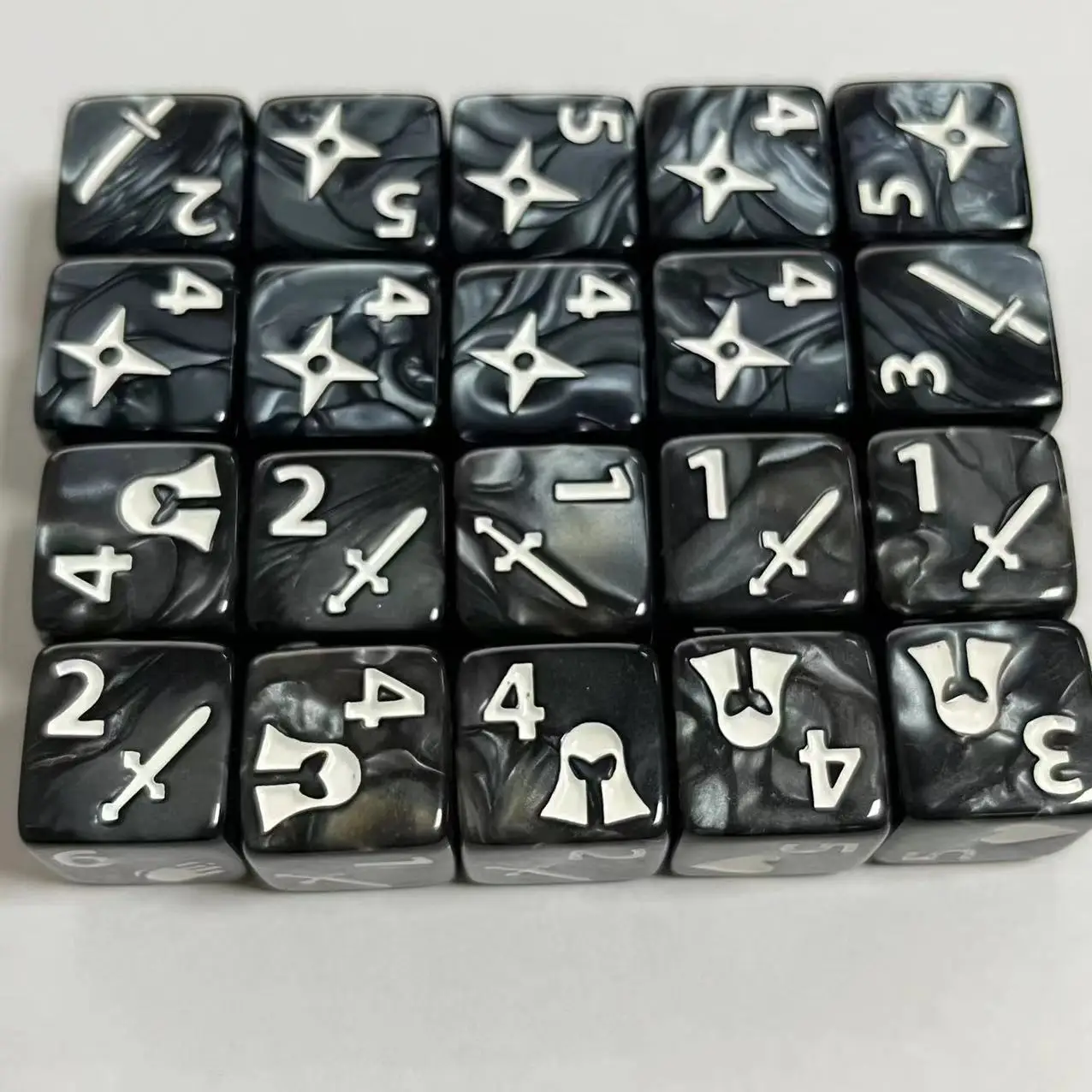 10 Stuks Set Van Nieuwe 16Mm 6 Zijdig Spel Van Tronen D6 Nummers Patroon Blokjes Kit Voor Kinderen Verhaal Vertellen Trpg Board Tafel Gaming