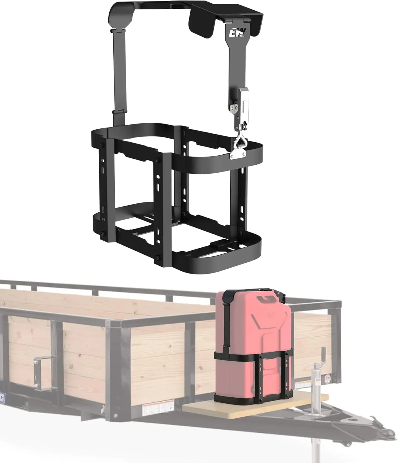 

ELITEWILL Lockable Steel Jerry Can Mount - 5Gal/20L, Fits Gas/Water Can, Heavy Duty, Easy Install, for Camping, RV, Overlanding