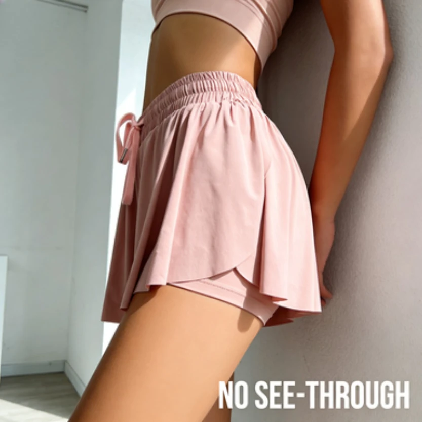 shorts-esportivos-com-efeito-de-duas-pecas-antiexposicao-ajuste-slim-respiraveis-para-yoga-academia-fitness-treino-e-corrida