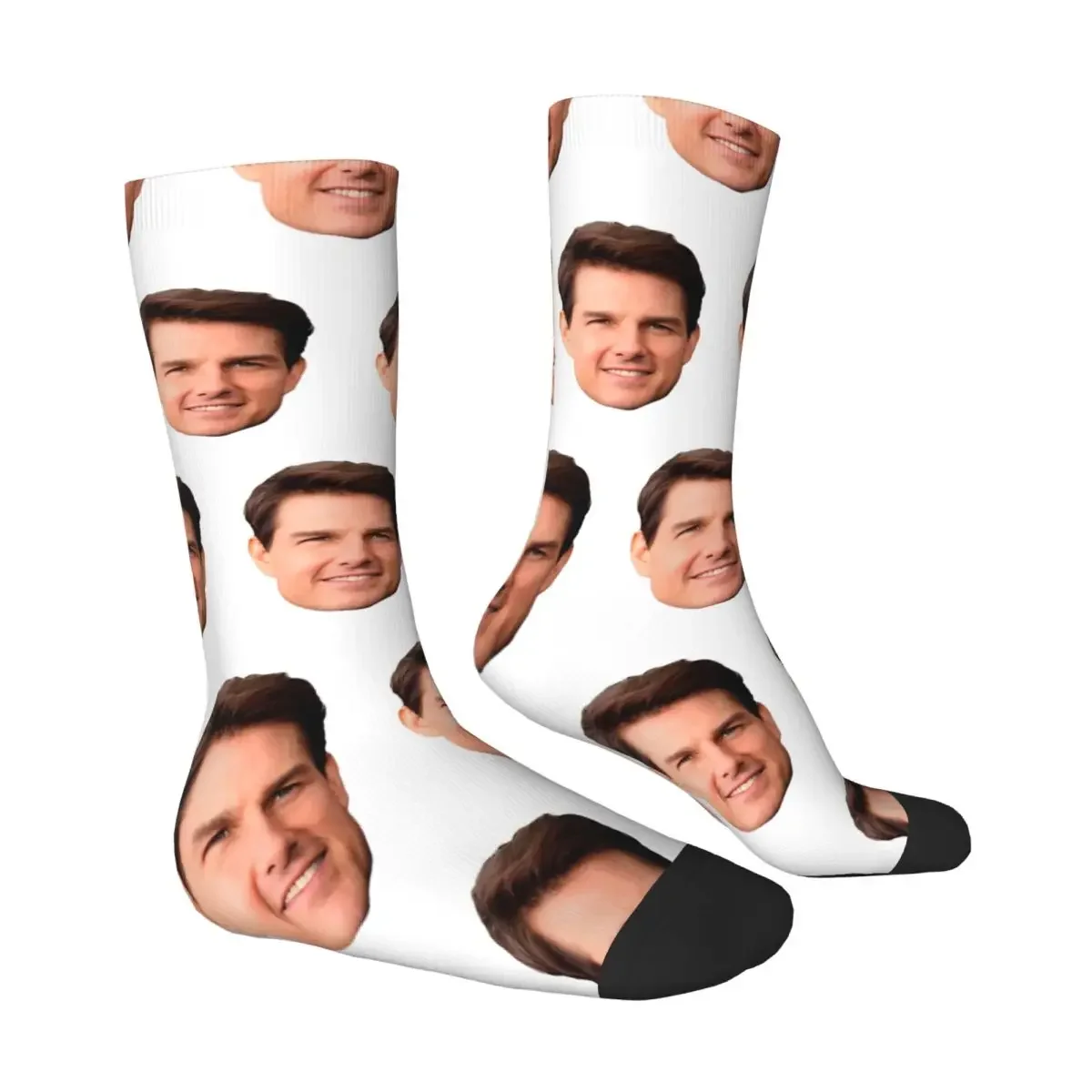 Tom Cruise Face Socks Autumn Stockings Vintage Unisex Men Comfortable Socks Custom Climbing Anti Sweat Socks