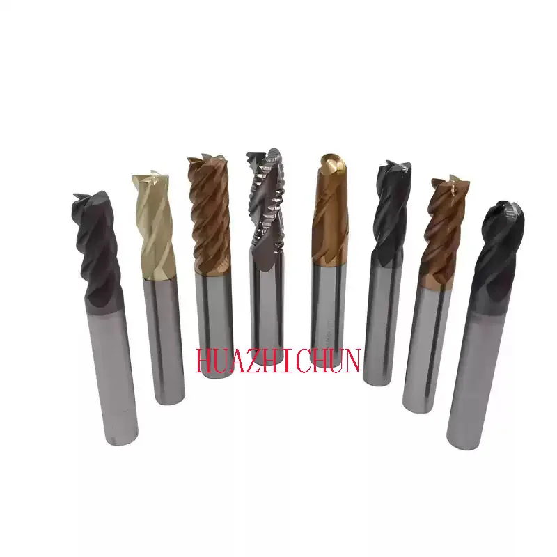 HUAZHICHUN 1 قطعة قاطعة المطحنة الموسعة بأربعة حواف GM-4EL-D4.0 6.0 8.0 10.0 12.0 14.0 16.0 20