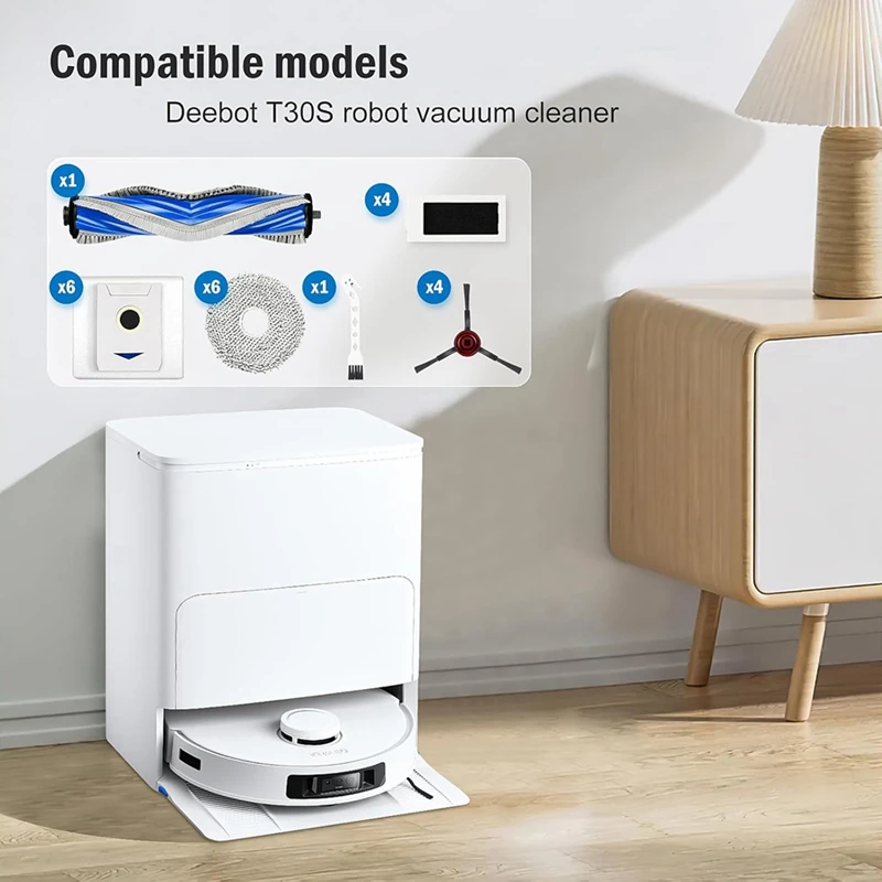 A44F-Per ECOVACS DEEBOT T30S Robot Aspirapolvere Spazzola Laterale Principale Filtro Hepa Mop Panno Sacchetti Per La Polvere Parti
