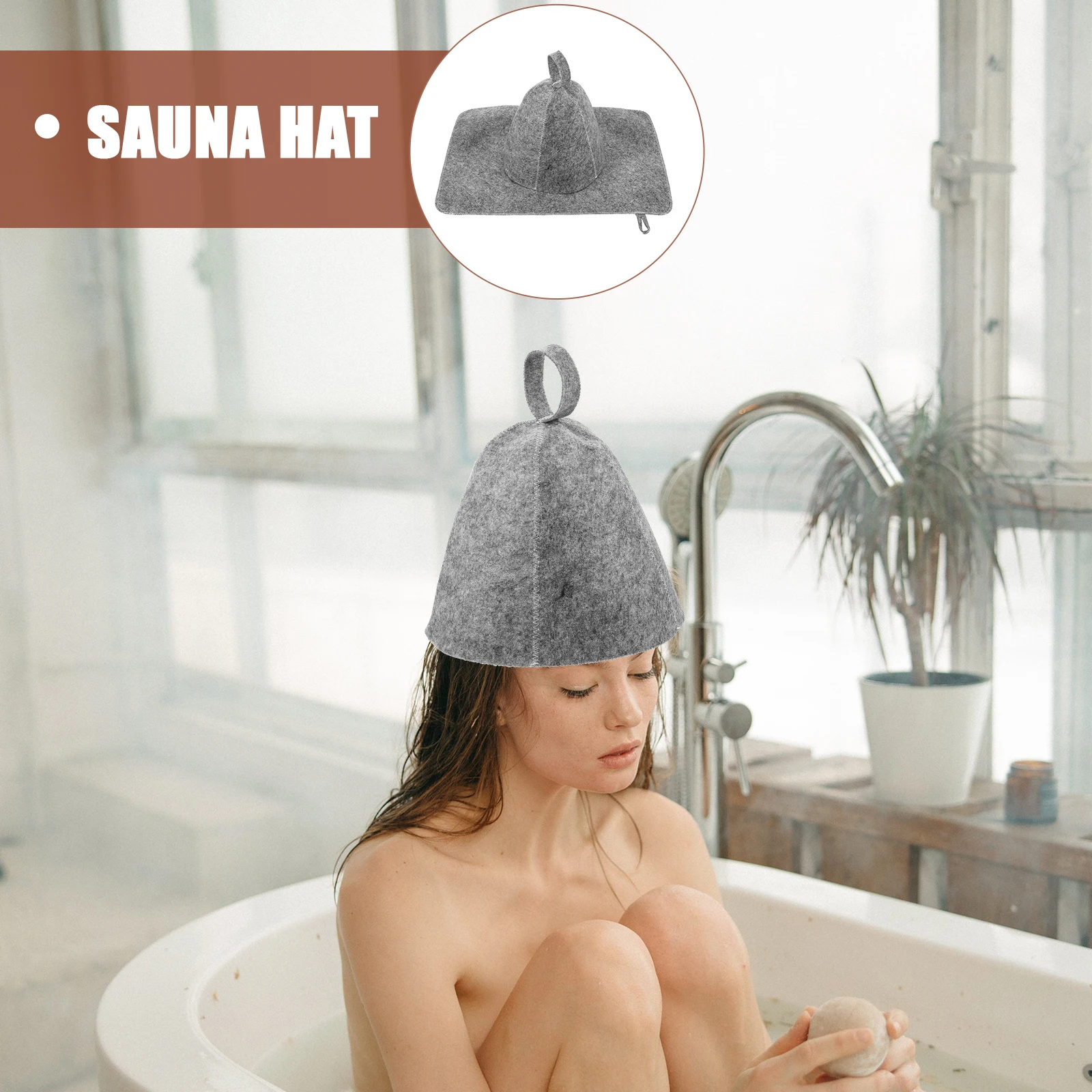 

Felt Sauna Bath Hat Pad Set Thick Anti Accessory Grey Caps for Saunas Bathing Comfortable Hats Cushion Storage