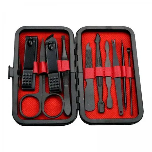 Nail Clippers Set Stainless Steel Pedicure Kit Cuticle Care Tools with Case for Home Travel Grooming