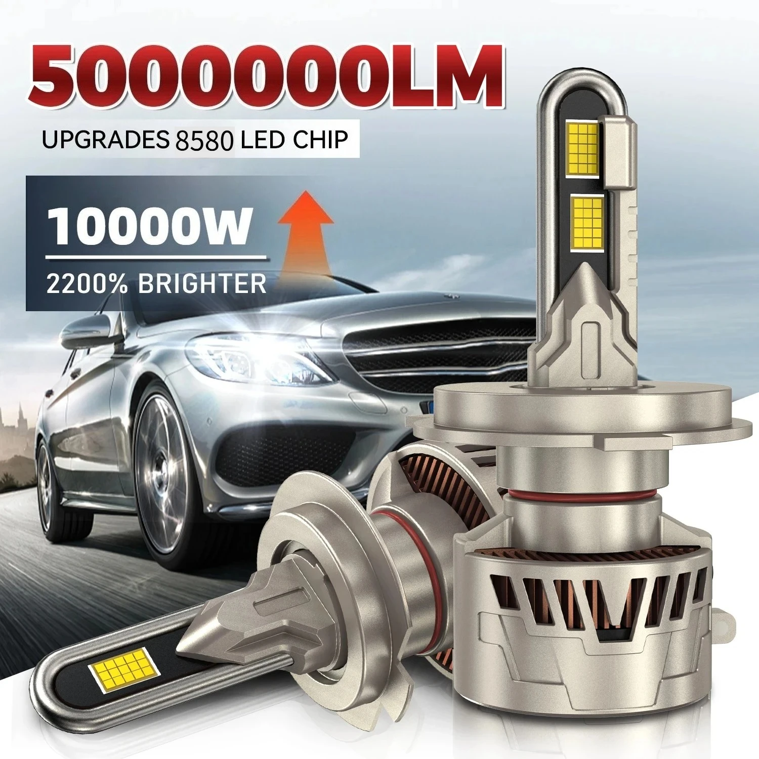 5000000LM H7 H4 H11 LED Headlight Canbus Super Bright HB4 H1 HB3 9005 9006 Car Lights Plug-N-Play Bulb 10000W 6000K 12V 24V