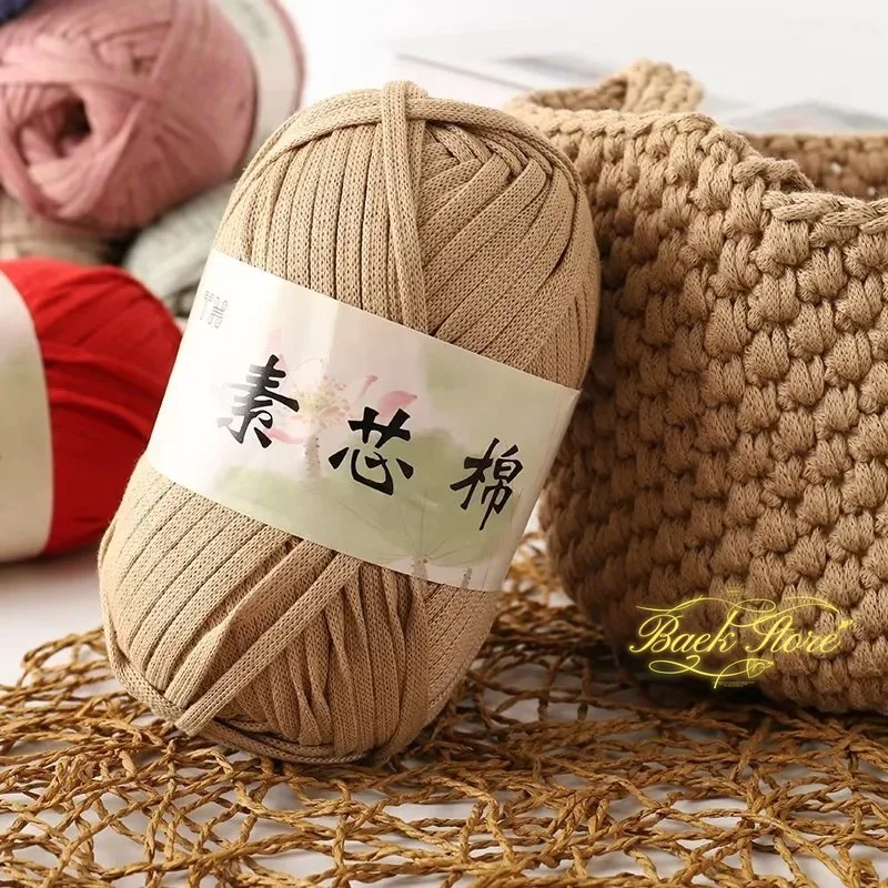 1Pc 200g Cloth Strip Line for Crocheting Hand Knitting Flat Yarn Crochet Bag Hat Mat Slipper Amigurumi Knit Thread 100m Wool