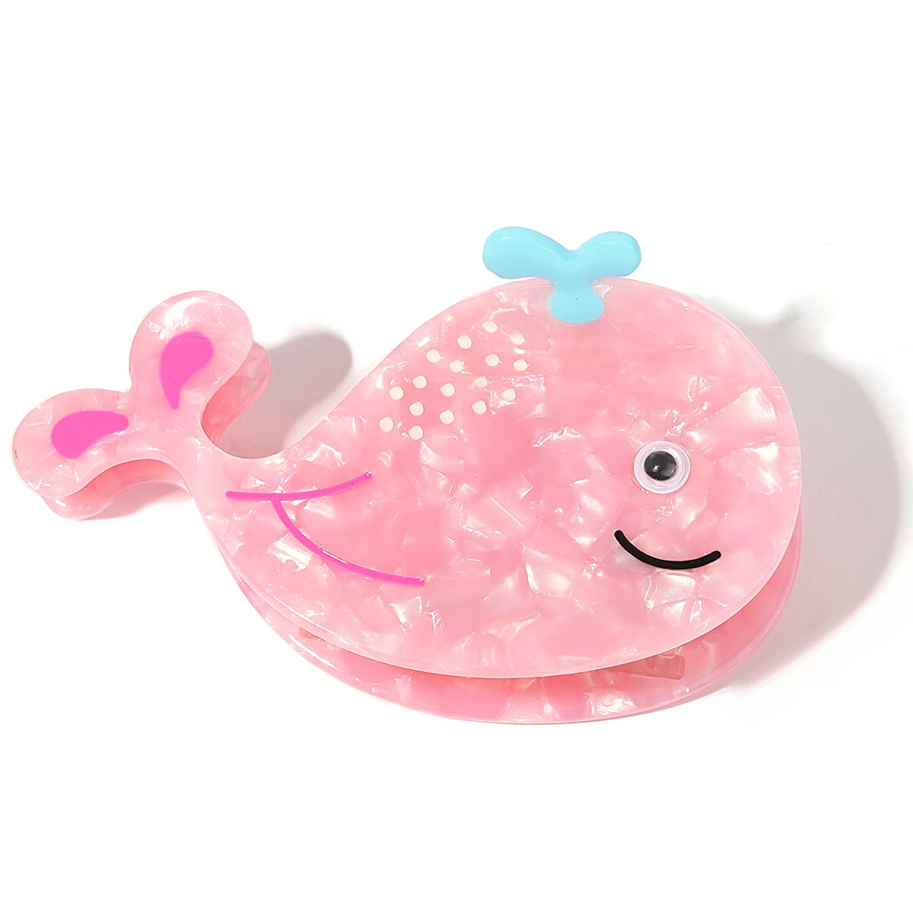 Sweet Pink Whale Acetate Marine Animal Hair Clip Claw For Women Girls New Design Hairpin Party Hair Accessories Tool Gifts