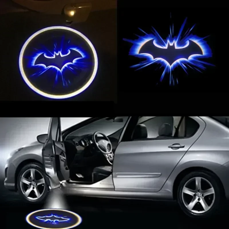 1PCS Wireless Car Light Bat Logo Door Decor Shadow LED Welcome Laser Projector Lamps Car Interior Light Accessories Ornaments