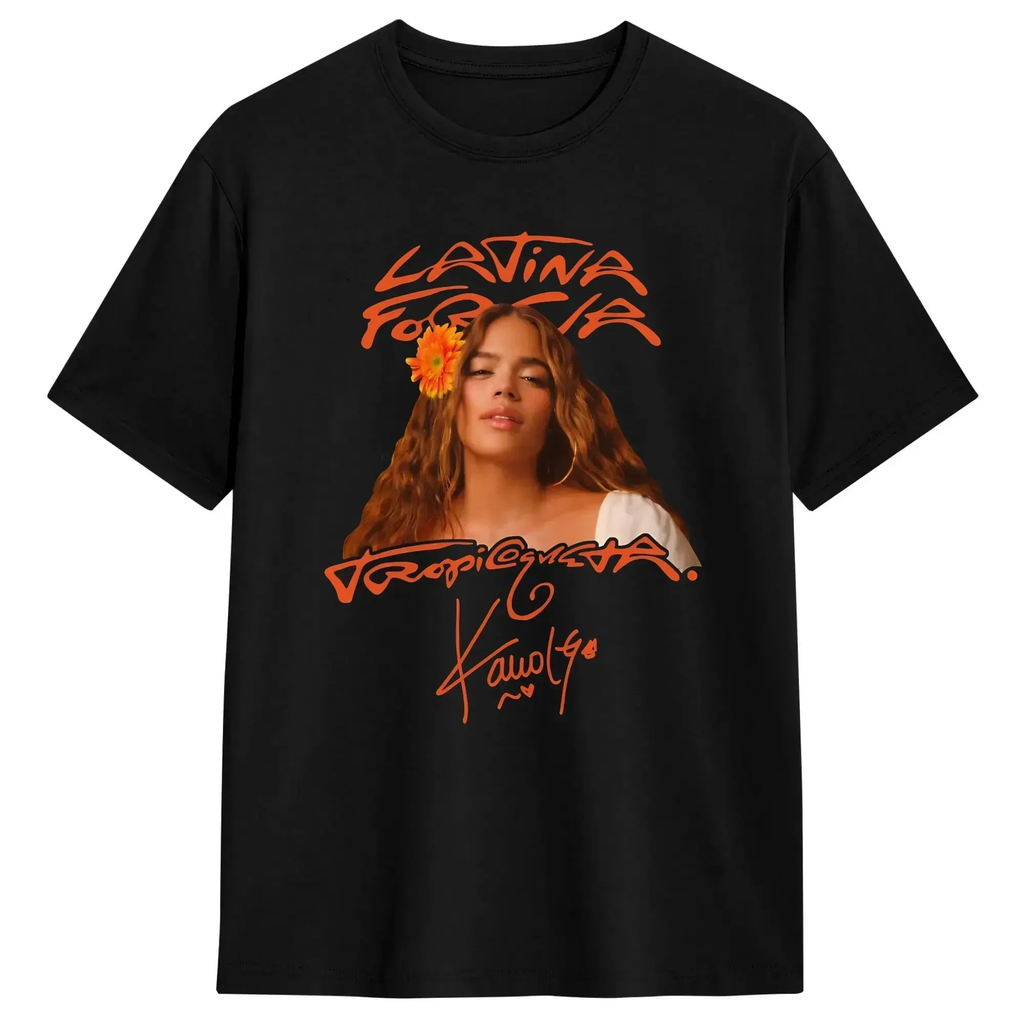 Men T-Shirts Singer K-Karol-G KG Creative Pure Cotton Tees Short Sleeve  T Shirt Round Neck Tops Classic