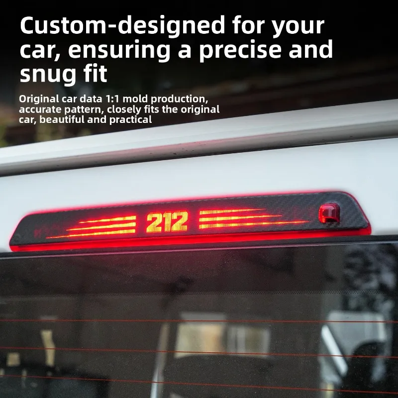 For BAIC 212 T01 Carbon Fiber High Mount Stop Light Cover Decal Third Brake Light Sticker Tail Light Tint Exterior Accessories