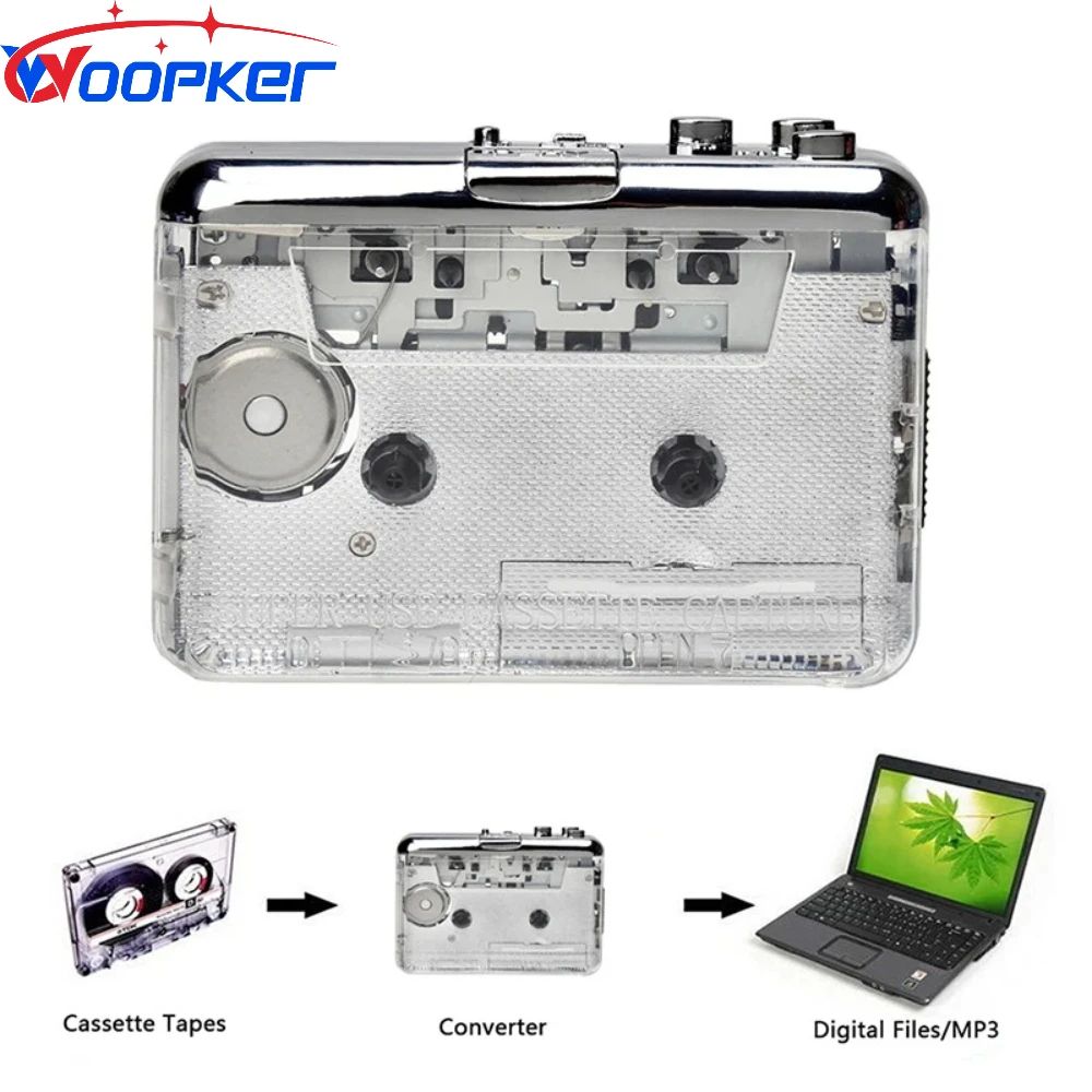 

Tape Player Tape to MP3 Converter for PC Music Player Portable Cassette Recorder Adapter Support AUX 3.5mm