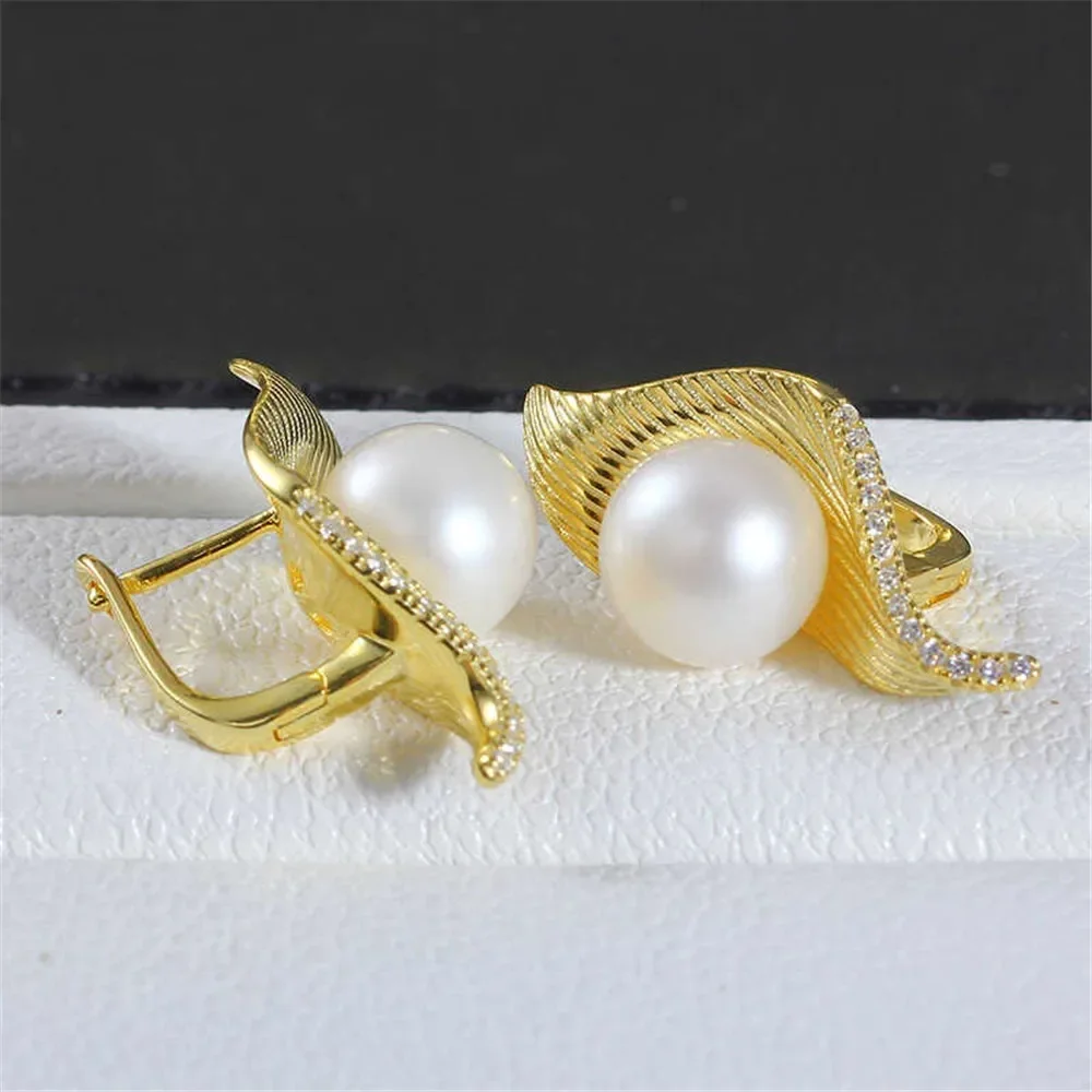 

S925 Sterling Silver Pearl Earring Settings DIY Jewelry Making Supplies Blank Earring Posts for Handcrafted Accessories No Pearl