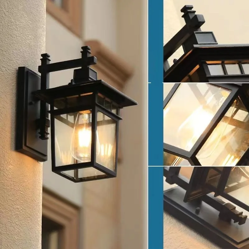 European retro exterior wall lamp outdoor lamp waterproof courtyard lamp stair aisle wall lamp