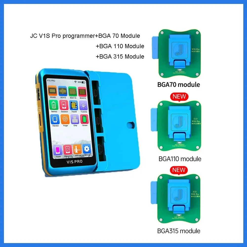 JCID V1S Pro Programmer Compatible with PRO1000S/V1SE BGA70/110/315 Module NAND Read/Write Battery Dot Matrix Projector Repair