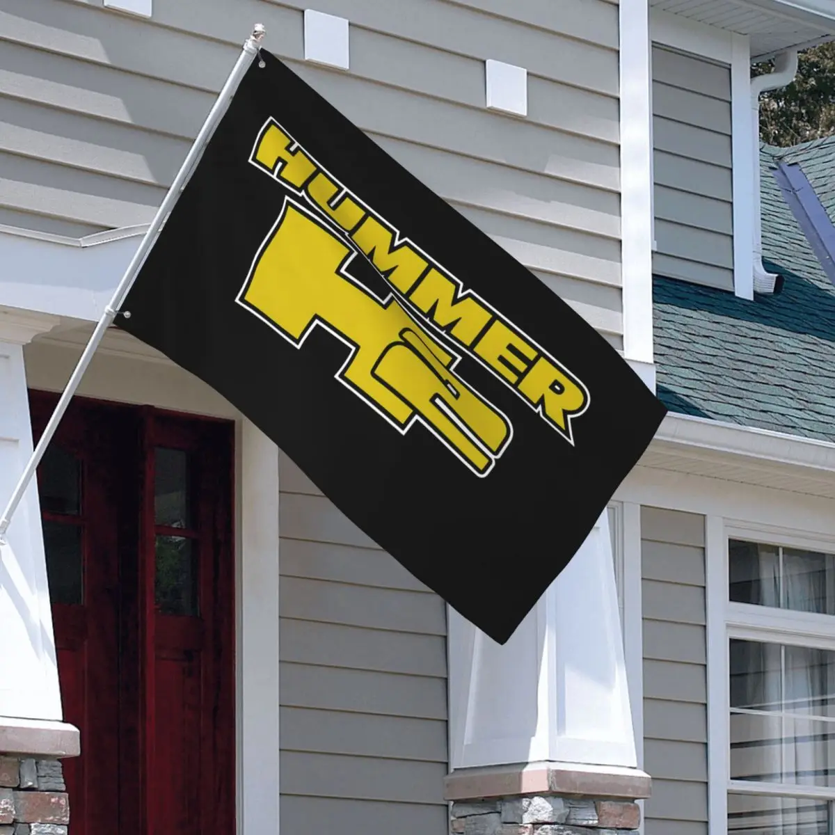 Outdoor Banner for House Decoration, Hummer H2 Block Logo Licensed, Polyester Digital Printing Flag, House Yard