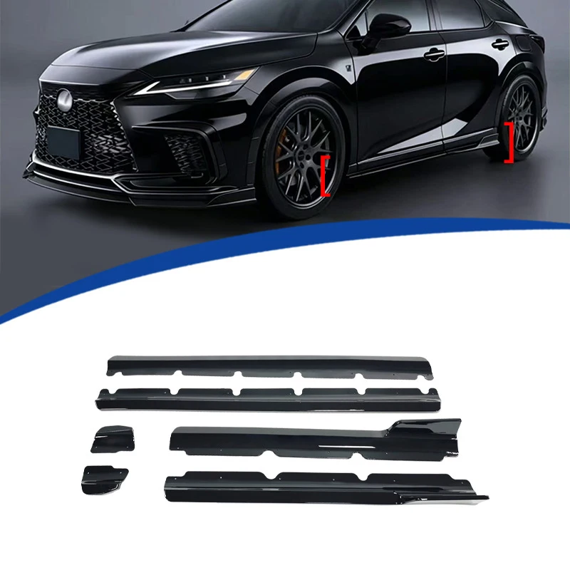 Applicable For 23-26 Lexus RX300 RX350 RX500 Black Knight Style Side Skirts In Glossy Black ABS Material