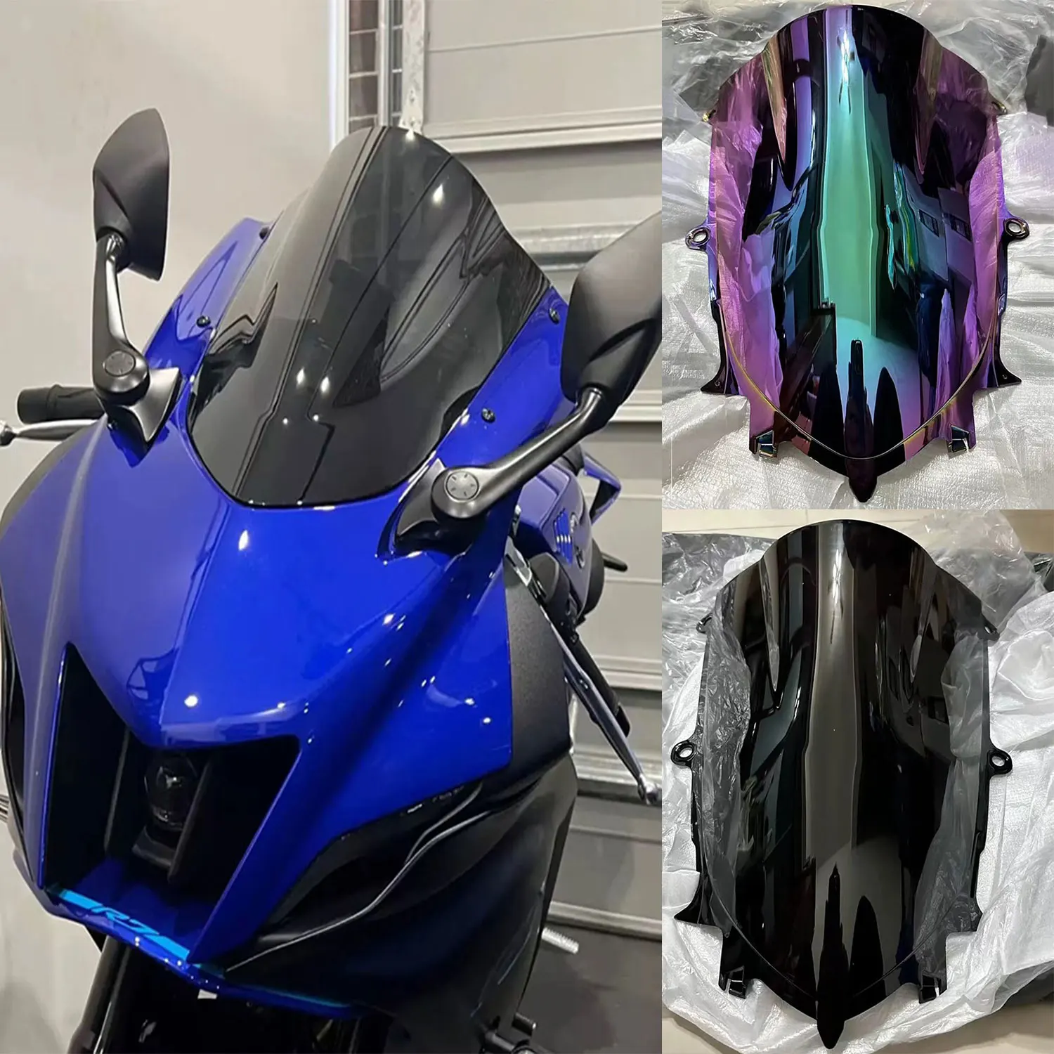 For Yamaha YZF-R7 YZF R7 R 7 YZF600 R6 R 6 2017 -2020 2021 2022 2023 Double Bubble Windshield Windscreen Screen Wind Deflectors