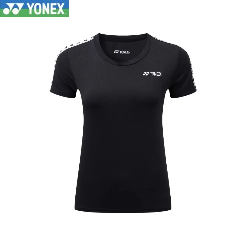 YONEX 2024 New Men's and Women's Badminton Uniform Sports Breathable Quick Drying Short Sleeved Top