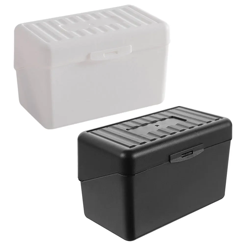 

2pcs Multi-Function Card Box 3x5 Inches Cards Storage Case PP Card Box Black Blue Desk Organizer Holder Cards Case