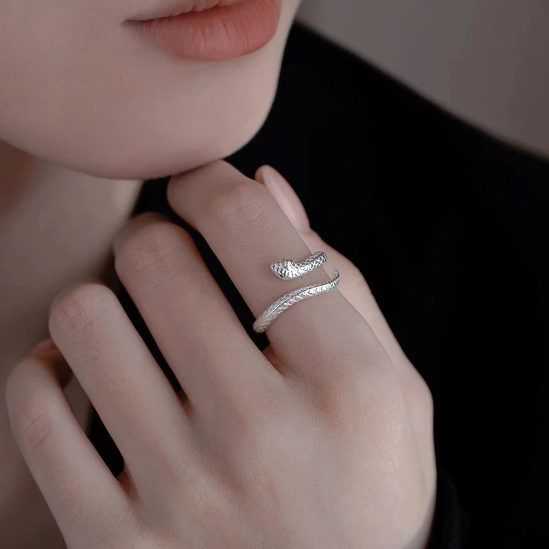 925 Sterling Silver Snake Ring Temperament Charm Animal Shape Ring Birthday Gift For Women's Exquisite Jewelry