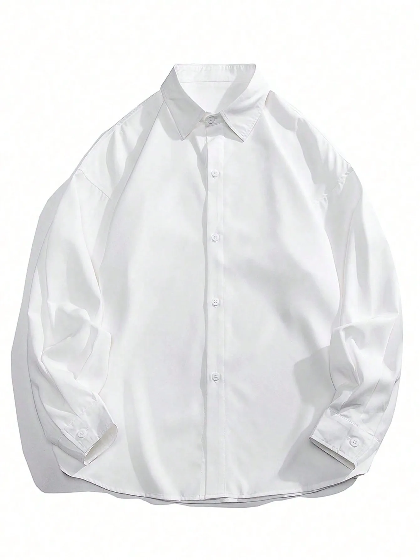 

Men's Oversized Drop Shoulder Solid White Shirt