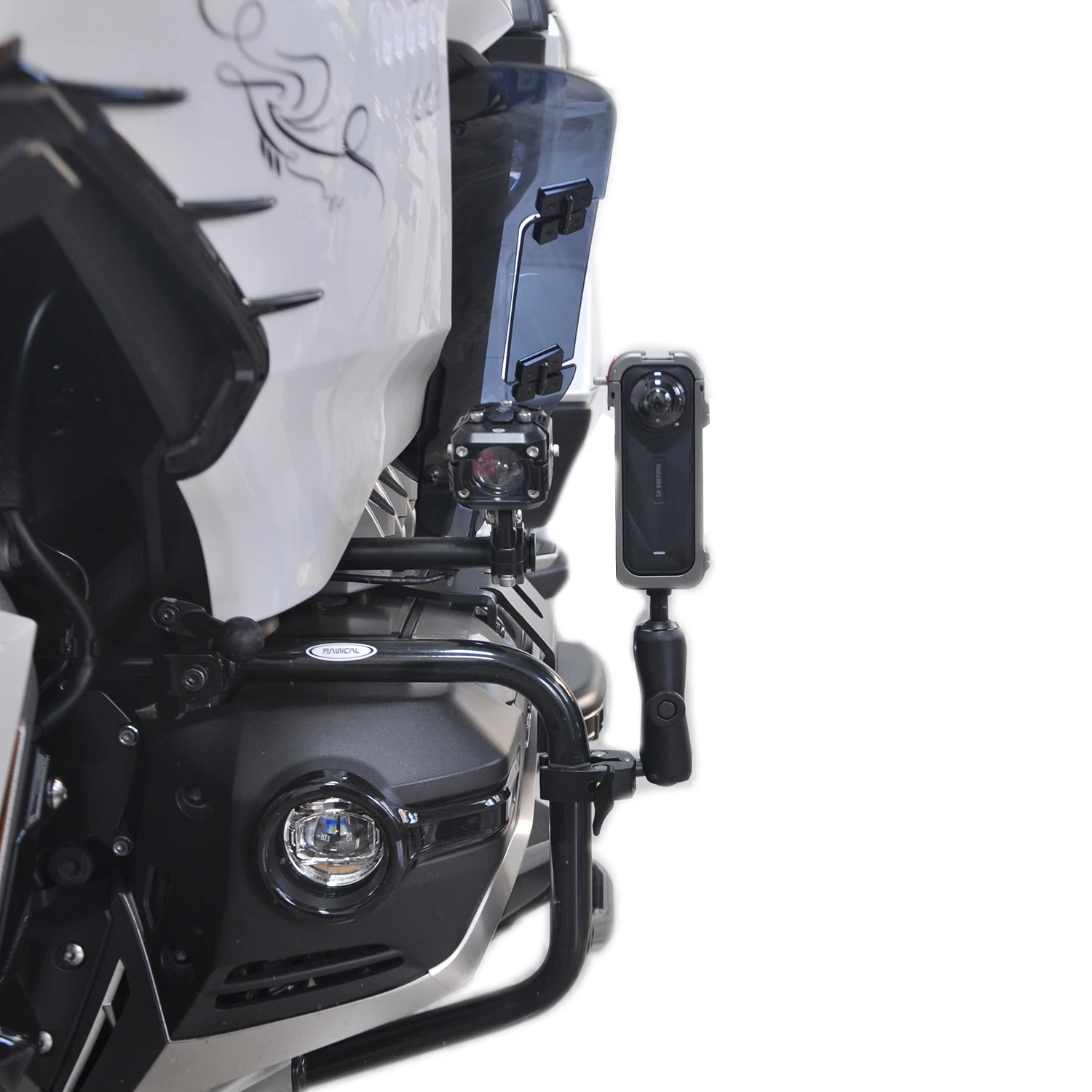 Universal For Motorcycle Bumper Round Tubes Action Camera Bracket Set For Honda Gold Wing BMW Indian Harley-Davidson