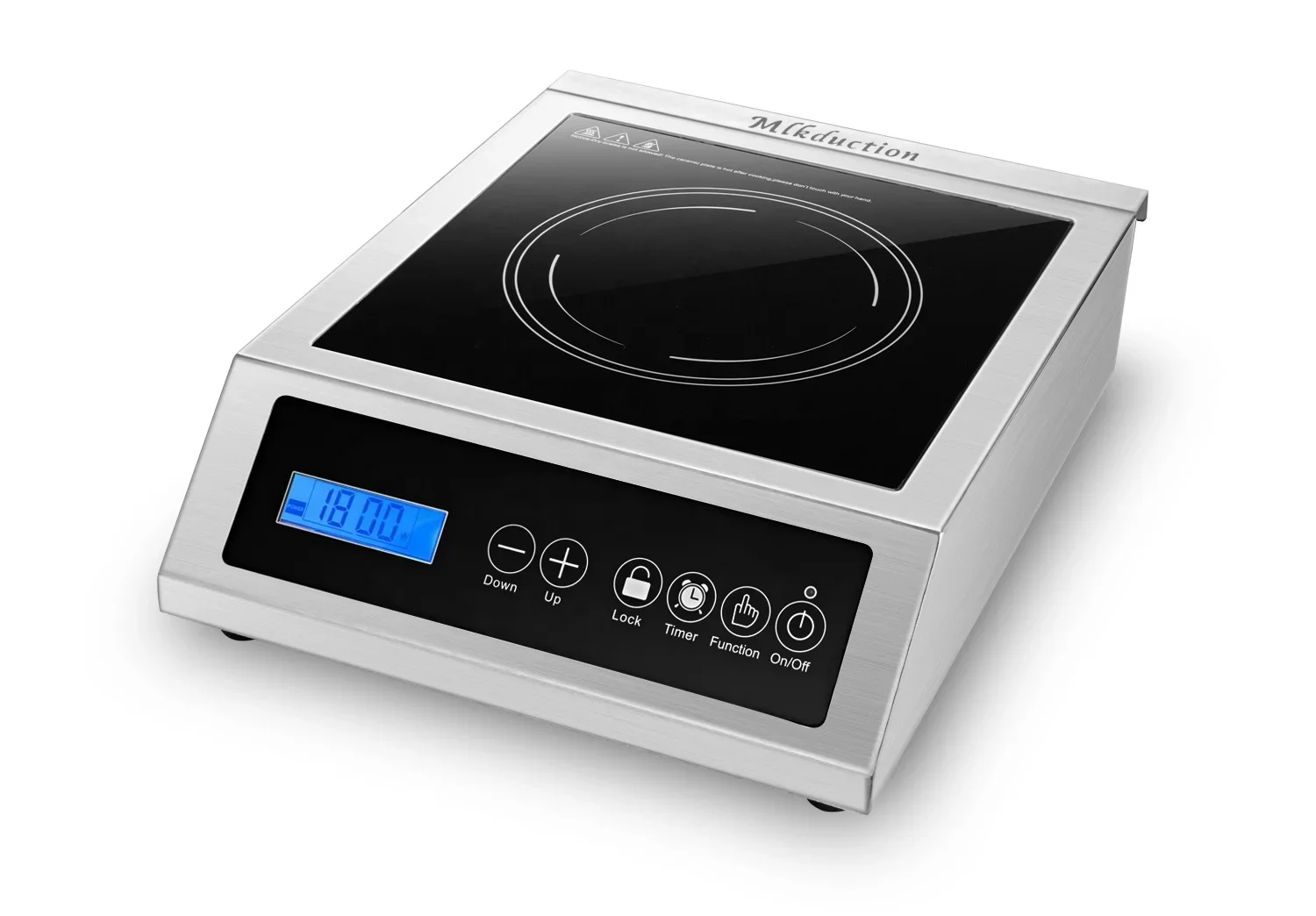 Hotel Restaurant Supplies 1800W Commercial Induction Cooktop with Customized LCD Screen & Sensor Touch,Sustainable Heating 120V