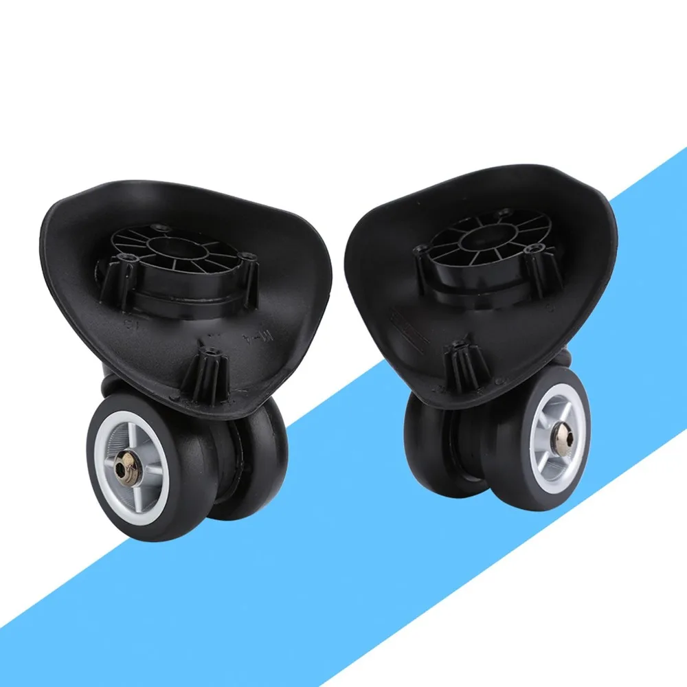 1Pair Durable PVC Luggage Wheel Replacement Black Swivel Casters Suitcase Wheel Trolley Wheels Baggage Replacement