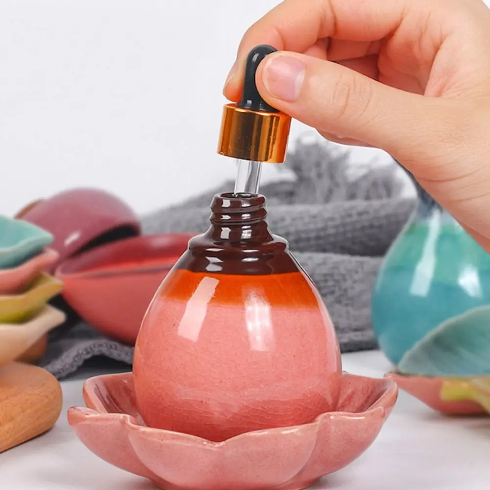 

90ml Ceramic Essential Oil Dropper Bottle Aromatherapy Diffuser Reusable Storage Jar Salon SPA Supplies