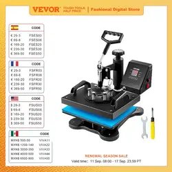 VEVOR 12x10 Inch Dual Digital Heat Press Machine 650W Swing Away 360 Degree Rotation Transfer Sublimation Printing for T-Shirt