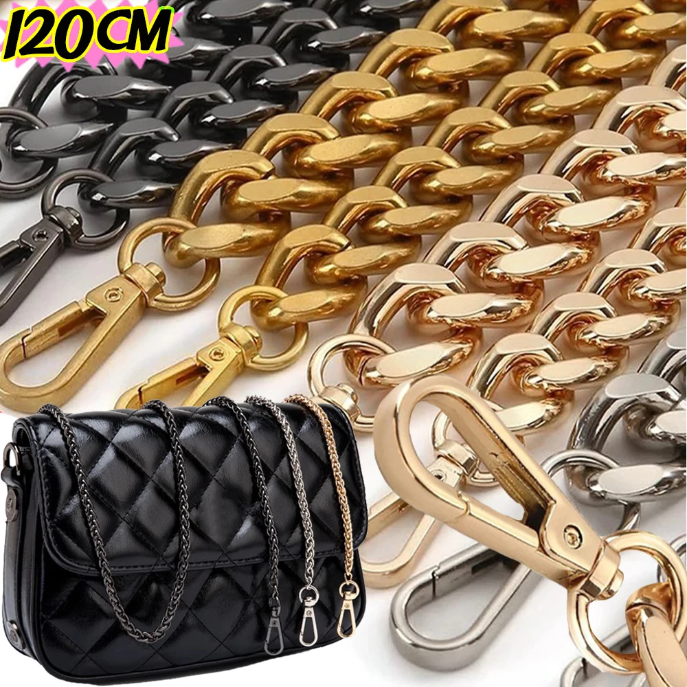 

Metal Aluminum Bag Chain Strap Handle Shoulder Crossbody Handbag Bag Diy Portable Metal Replacement Chains Bag Parts Accessories