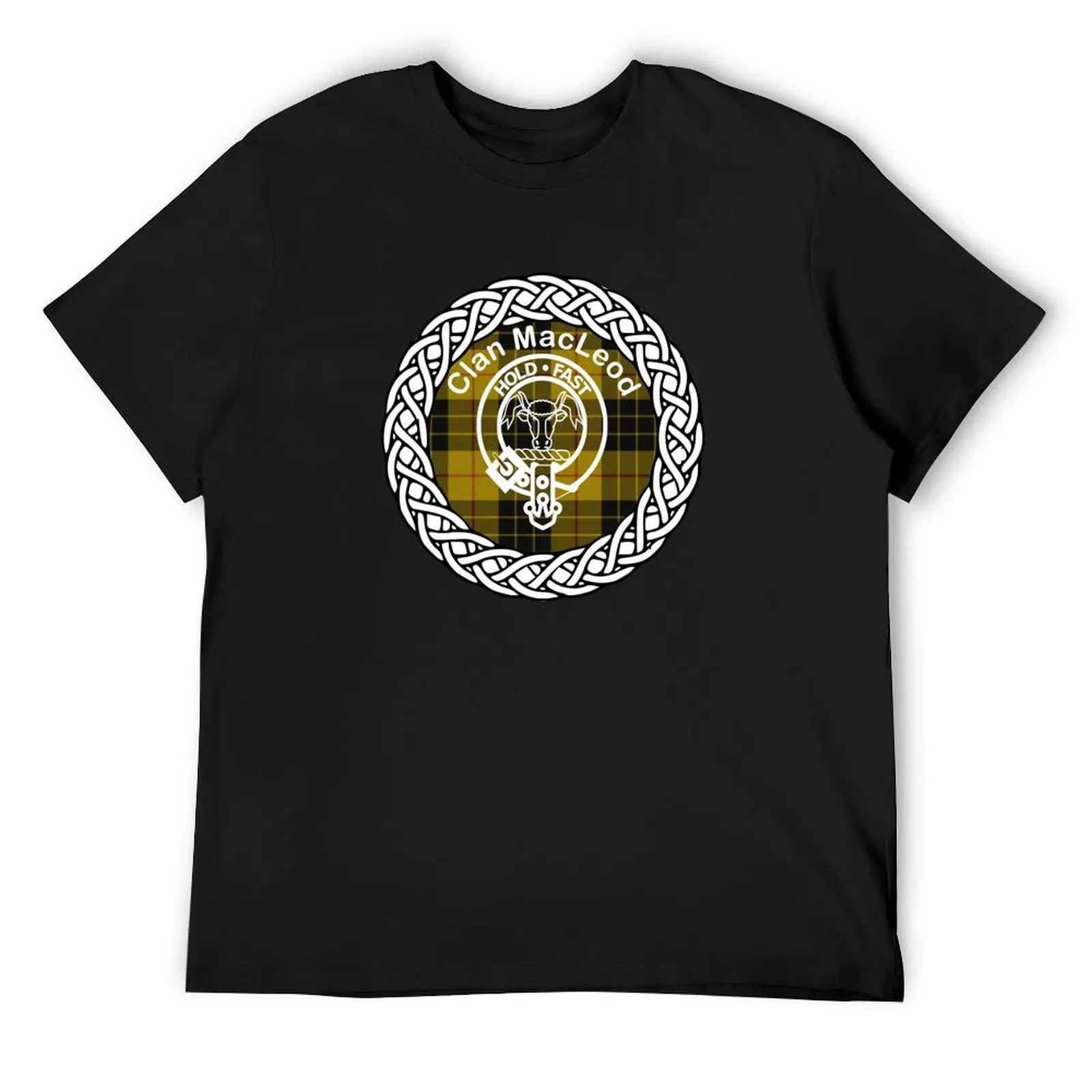 

Clan MacLeod surname last name tartan crest badge T-Shirt blacks basketball graphic tees mens cotton t shirts