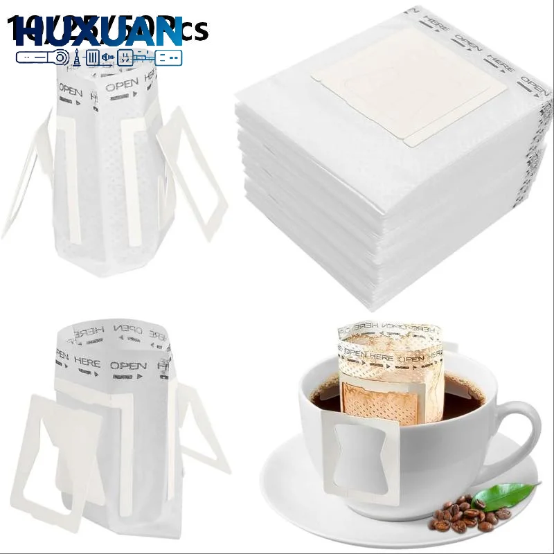 No Residue Disposable Hanging Ear Coffee Filter Bags Portable Drip Filters 10/25/50Pcs for Home Travel Camping Office Use