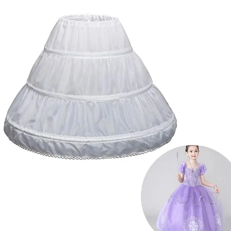 Meisjes '3 Hoepels Petticoat Rok Kids Flower Girl Onderrok Lichtgewicht En Ademend Geschikt Voor Avondfeest Ceremonie