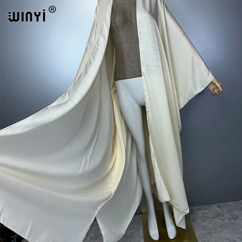 WINYI kimono boho monocolour kaftans beach wear Elegant Cardigan elegant Holiday beach outfits for women bathing suit cover ups