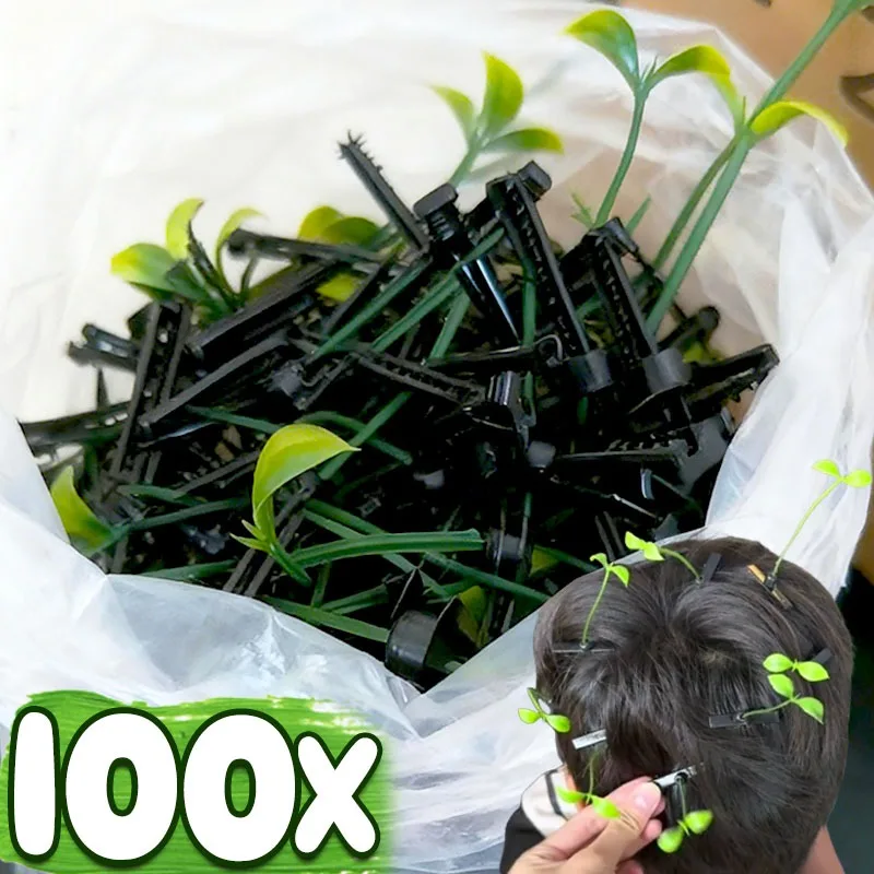 

100 шт., забавные заколки для волос для выращивания травы, кавайный дизайн с ростками фасоли, милые заколки для волос, головные уборы для детей, пара, фестиваль, вечеринка, развлечение
